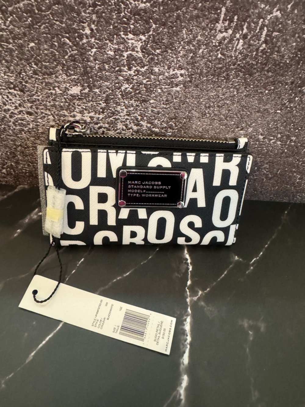 Marc Jacobs Black and White Logo Card Pouch